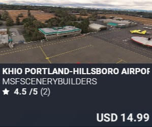KHIO Portland-Hillsboro Airport by MSFScenerybuilders. USD $14.99