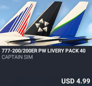 777-200/200ER PW Livery Pack 40 by Captain Sim. USD $4.99
