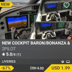 NEW COCKPIT BARON/BONANZA & LONGITUDE WHITE by 2PILOT. USD $5.99 (on sale for 1.99)
