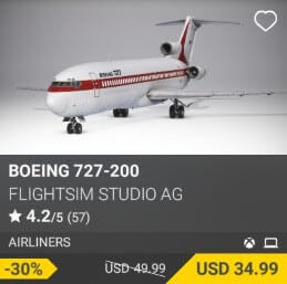 Boeing 727-200 by FlightSim Studio AG. USD $49.99 (on sale for 34.99)