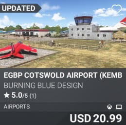 EGBP Cotswold Airport (Kemble) by Burning Blue Design. USD $20.99