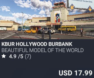 KBUR Hollywood Burbank by Beautiful Model of the World. USD $17.99
