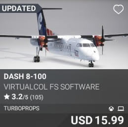 DASH 8-100 by Virtualcol FS Software. USD $15.99
