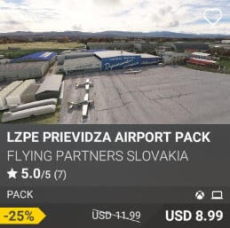 LZPE Prievidza Airport Pack by Flying Partners Slovakia. USD $11.99 (on sale for 8.99)