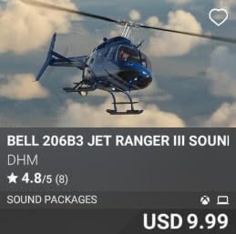 Bell 206B3 Jet Ranger III sound pack by DHM. USD $9.99