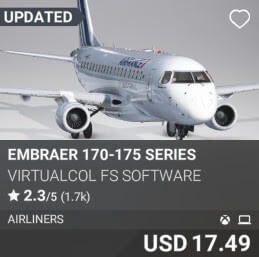 Embraer 170-175 Series by Virtualcol FS Software. USD $17.49