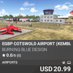 EGBP Cotswold Airport (Kemble) by Burning Blue Design. USD $20.99