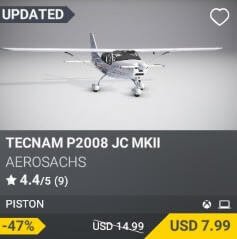 Tecnam P2008 JC MkII by AeroSachs. USD $14.99 (on sale for 7.99)
