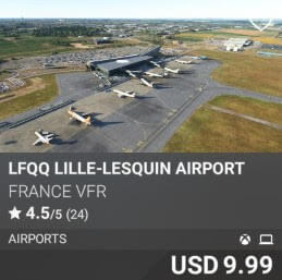 LFQQ Lille-Lesquin Airport by France VFR. USD $9.99