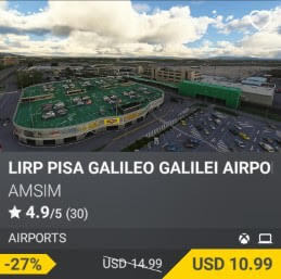 LIRP Pisa Galileo Galilei Airport by AmSim. USD $14.99 (on sale for 10.99)