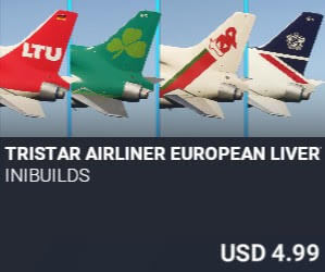 TriStar Airliner European Livery Pack by iniBuilds. USD $4.99