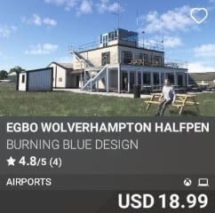 EGBO Wolverhampton Halfpenny Green Airport by Burning Blue Design. USD $18.99