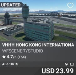 VHHH Hong Kong International Airport by WFSceneryStudio. USD $23.99