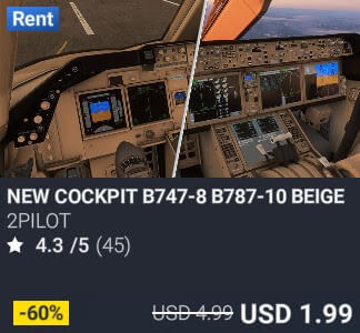 NEW COCKPIT B747-8 B787-10 BEIGE by 2PILOT. USD $4.99 (on sale for 1.99)