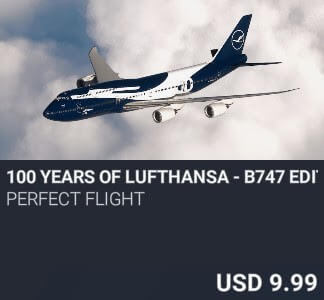 100 Years of Lufthansa - B747 Edition by Perfect Flight. USD $9.99