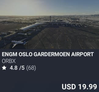 ENGM Oslo Gardermoen Airport by Orbx. USD $19.99