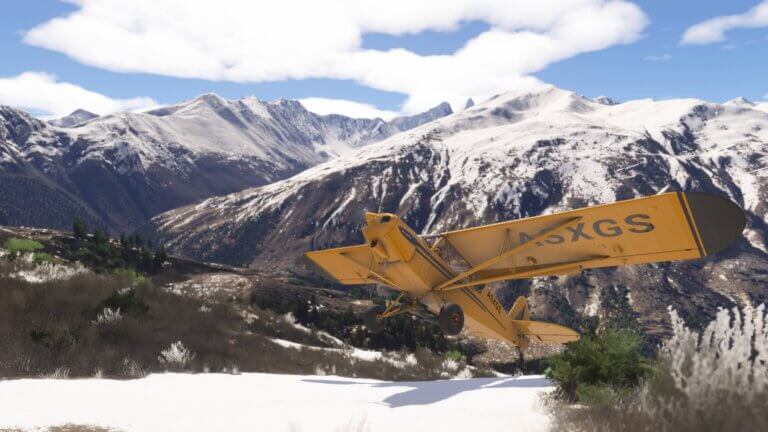 A Savage Cub pulls up sharply on a snowy mountain