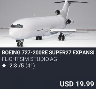 Boeing 727-200RE Super27 Expansion by FlightSim Studio AG. USD $19.99