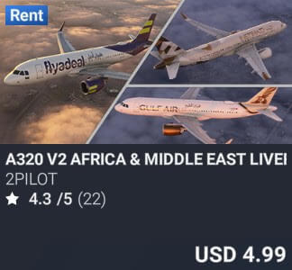 A320 V2 AFRICA & MIDDLE EAST LIVERIES by 2PILOT. USD $4.99