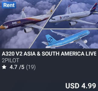 A320 V2 ASIA & SOUTH AMERICA LIVERIES by 2PILOT. USD $4.99