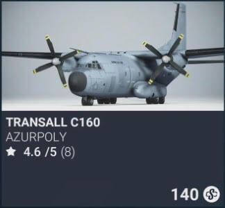 Transall C160 by Azurpoly. 140 Simverse coins