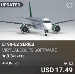 E190-E2 Series by Virtualcol FS Software. USD $17.49 (on sale for 14.99)