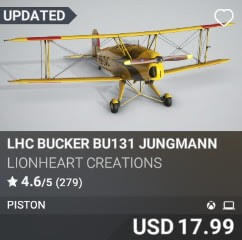 LHC Bucker Bu131 Jungmann by Lionheart Creations. USD $29.99