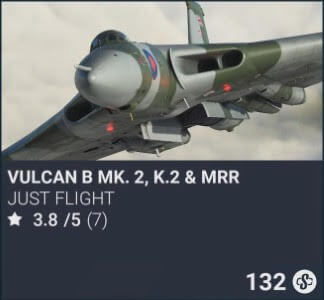Vulcan B Mk. 2, K.2 & MRR by Just Flight. 132 Simverse Coins