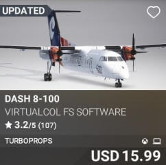 DASH 8-100 by Virtualcol FS Software. USD $15.99
