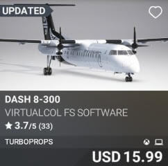 DASH 8-300 by Virtualcol FS Software. USD $15.99
