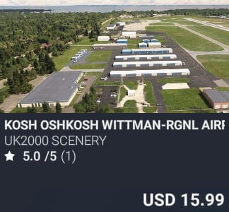 KOSH Oshkosh Wittman-Rgnl Airport - $15.99 by UK2000 Scenery. USD $15.99