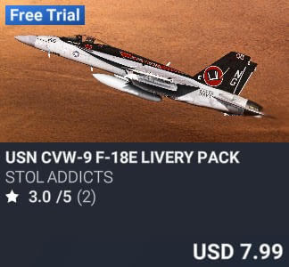 USN CVW-9 F-18E Livery Pack by STOL Addicts. USD $7.99