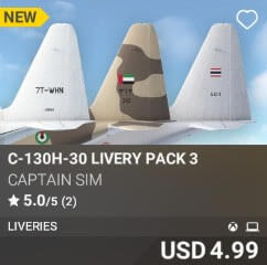 C-130H-30 Livery Pack 3 by Captain Sim. USD $4.99