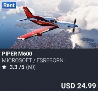 Piper M600 by Microsoft / FSReborn. USD $24.99