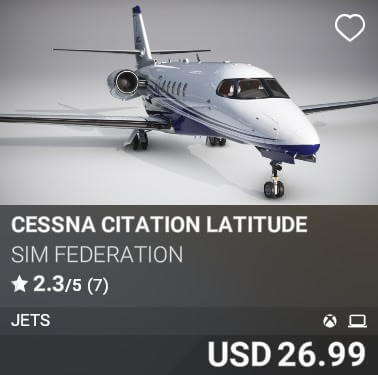 Cessna Citation Latitude by Sim Federation. USD $26.99