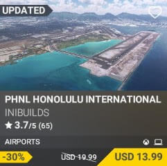 PHNL Honolulu International Airport by iniBuilds. USD $19.99 (on sale for 13.99)