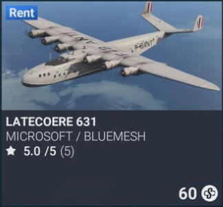 Latecoere 631 by Microsoft / BlueMesh. USD 60 Simverse Coins