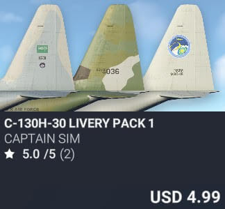 C-130H-30 Livery Pack 1 by Captain Sim. USD $4.99