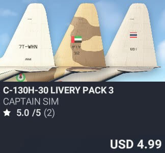 C-130H-30 Livery Pack 3 by Captain Sim. USD $4.99