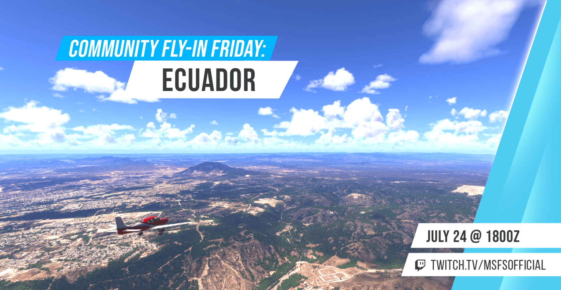 Community Fly-In Friday: Ecuador. July 24 @ 1800 UTC