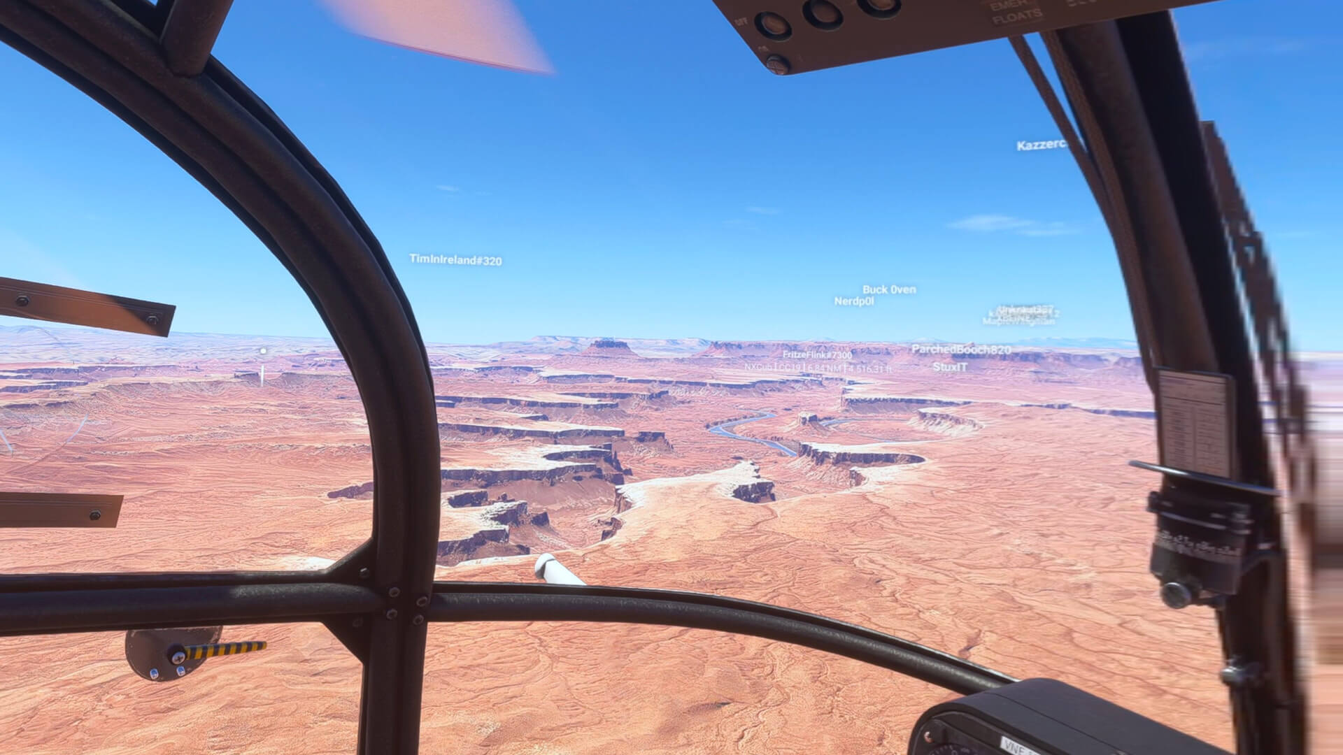 The view from a helicopter looking out over a US National Park