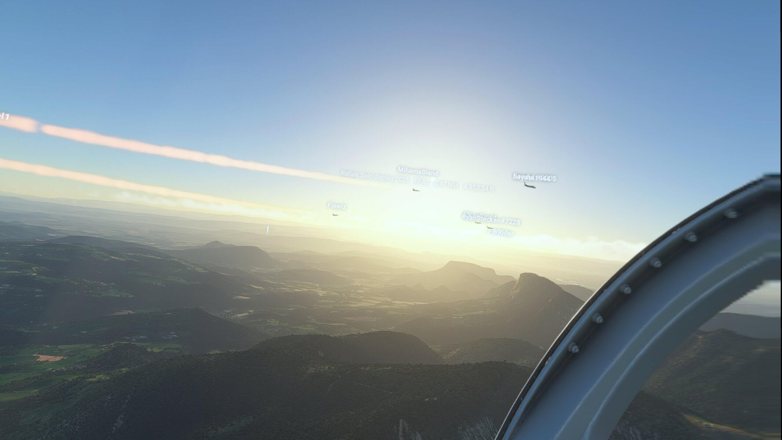 A screenshot from IceManDBB showing multiple aircraft flying together