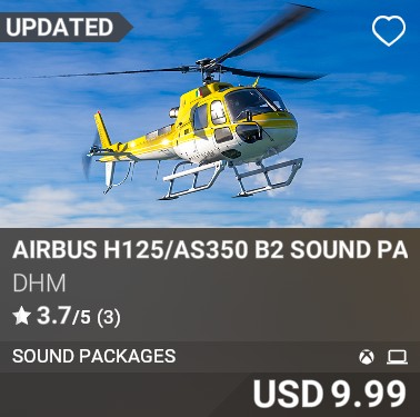 Airbus H125/AS350 B2 sound pack by DHM. USD 9.99. Update on PC and Xbox