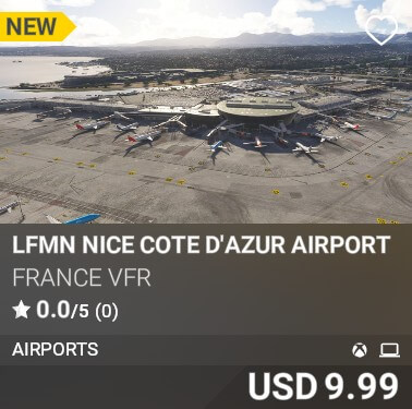 LFMN Nice Cote d'Azur Airport by France VFR. USD 9.99. New on PC