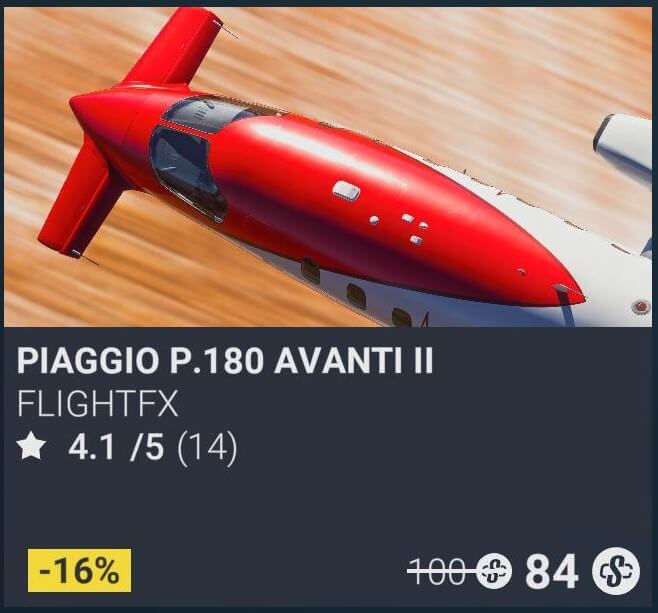 Piaggio P180 Avanti II by FlightFX. 84 Simverse Coins