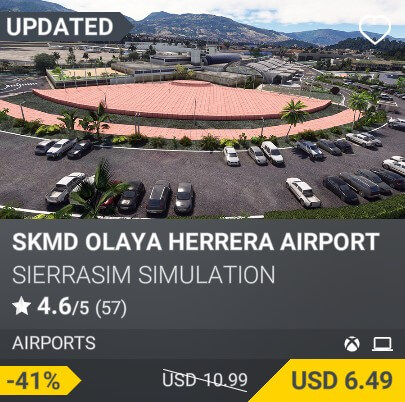 SKMD Olaya Herrera Airport by Sierrasim Simulation. USD 10.99. Update on PC and Xbox