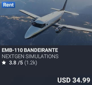 EMB-110 Bandeirante by NextGen Simulations. USD 34.99. Update on PC and Xbox