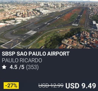 SBSP SAO PAULO AIRPORT by Paulo Ricardo Scenery. USD 12.99. Update on PC and Xbox