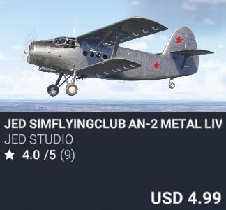 JED simFlyingClub An-2 Metal Liveries by Jed Studio. USD 4.99. New on PC and Xbox