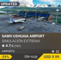SAWH Ushuaia Airport by Simulacion Extrema. USD 13.99. Update on PC and Xbox